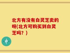 北方有没有白灵芝卖的呀(北方可购买到白灵芝吗？)