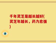 千年灵芝是越长越好(灵芝年越长，药力愈强)