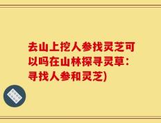 去山上挖人参找灵芝可以吗在山林探寻灵草：寻找人参和灵芝)
