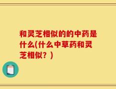 和灵芝相似的的中药是什么(什么中草药和灵芝相似？)