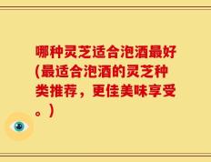 哪种灵芝适合泡酒最好(最适合泡酒的灵芝种类推荐，更佳美味享受。)