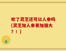 吹了灵芝还可以人参吗(灵芝加人参更加强大？！)