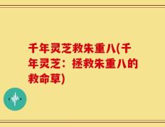 千年灵芝救朱重八(千年灵芝：拯救朱重八的救命草)