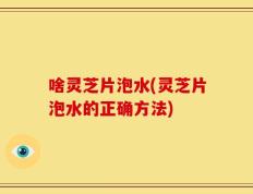 啥灵芝片泡水(灵芝片泡水的正确方法)
