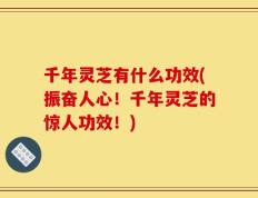 千年灵芝有什么功效(振奋人心！千年灵芝的惊人功效！)