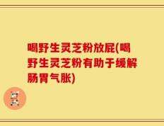 喝野生灵芝粉放屁(喝野生灵芝粉有助于缓解肠胃气胀)