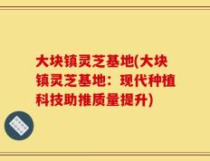 大块镇灵芝基地(大块镇灵芝基地：现代种植科技助推质量提升)