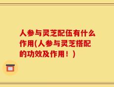 人参与灵芝配伍有什么作用(人参与灵芝搭配的功效及作用！)