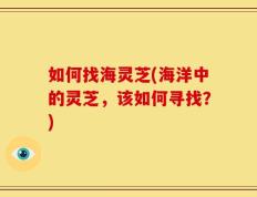 如何找海灵芝(海洋中的灵芝，该如何寻找？)