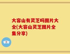 大容山有灵芝吗图片大全(大容山灵芝图片全集分享)