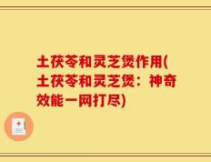 土茯苓和灵芝煲作用(土茯苓和灵芝煲：神奇效能一网打尽)