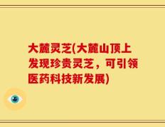大麓灵芝(大麓山顶上发现珍贵灵芝，可引领医药科技新发展)