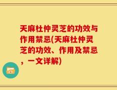 天麻杜仲灵芝的功效与作用禁忌(天麻杜仲灵芝的功效、作用及禁忌，一文详解)