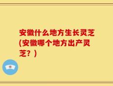 安徽什么地方生长灵芝(安徽哪个地方出产灵芝？)