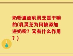 奶粉里面乳灵芝是干嘛的(乳灵芝为何被添加进奶粉？又有什么作用？)