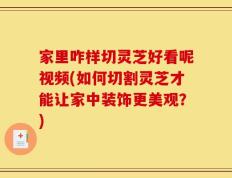 家里咋样切灵芝好看呢视频(如何切割灵芝才能让家中装饰更美观？)