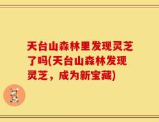 天台山森林里发现灵芝了吗(天台山森林发现灵芝，成为新宝藏)