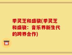 季灵芝和盛骁(季灵芝和盛骁：音乐界新生代的跨界合作)