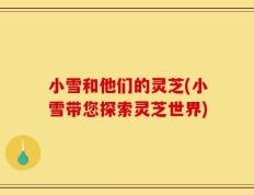小雪和他们的灵芝(小雪带您探索灵芝世界)