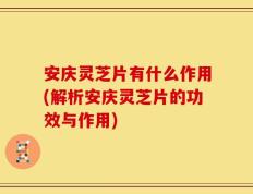安庆灵芝片有什么作用(解析安庆灵芝片的功效与作用)