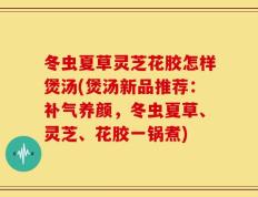 冬虫夏草灵芝花胶怎样煲汤(煲汤新品推荐：补气养颜，冬虫夏草、灵芝、花胶一锅煮)