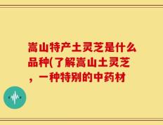 嵩山特产土灵芝是什么品种(了解嵩山土灵芝，一种特别的中药材