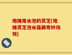 地摊用水泡的灵芝(地摊灵芝泡水蕴藏奇妙功效)