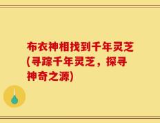 布衣神相找到千年灵芝(寻踪千年灵芝，探寻神奇之源)