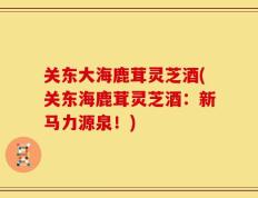 关东大海鹿茸灵芝酒(关东海鹿茸灵芝酒：新马力源泉！)