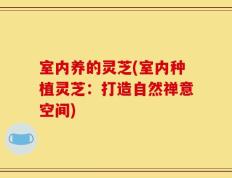 室内养的灵芝(室内种植灵芝：打造自然禅意空间)