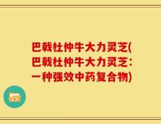 巴戟杜仲牛大力灵芝(巴戟杜仲牛大力灵芝：一种强效中药复合物)