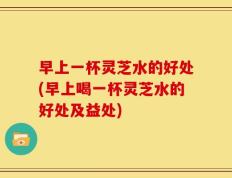 早上一杯灵芝水的好处(早上喝一杯灵芝水的好处及益处)