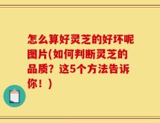 怎么算好灵芝的好坏呢图片(如何判断灵芝的品质？这5个方法告诉你！)