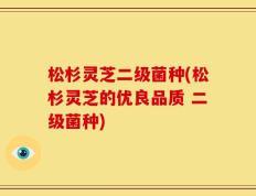 松杉灵芝二级菌种(松杉灵芝的优良品质 二级菌种)