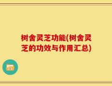 树舍灵芝功能(树舍灵芝的功效与作用汇总)