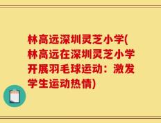 林高远深圳灵芝小学(林高远在深圳灵芝小学开展羽毛球运动：激发学生运动热情)