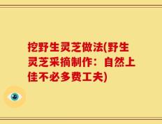 挖野生灵芝做法(野生灵芝采摘制作：自然上佳不必多费工夫)