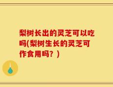 梨树长出的灵芝可以吃吗(梨树生长的灵芝可作食用吗？)