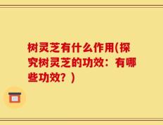 树灵芝有什么作用(探究树灵芝的功效：有哪些功效？)