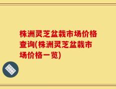 株洲灵芝盆栽市场价格查询(株洲灵芝盆栽市场价格一览)