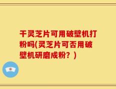 干灵芝片可用破壁机打粉吗(灵芝片可否用破壁机研磨成粉？)