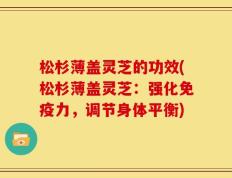 松杉薄盖灵芝的功效(松杉薄盖灵芝：强化免疫力，调节身体平衡)