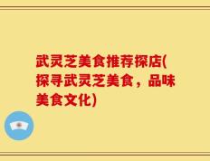 武灵芝美食推荐探店(探寻武灵芝美食，品味美食文化)
