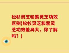 松杉灵芝和紫灵芝功效区别(松杉灵芝和紫灵芝功效差异大，你了解吗？)