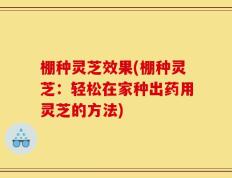 棚种灵芝效果(棚种灵芝：轻松在家种出药用灵芝的方法)