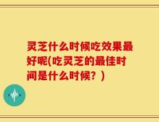 灵芝什么时候吃效果最好呢(吃灵芝的最佳时间是什么时候？)