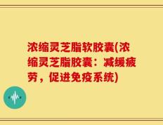 浓缩灵芝脂软胶囊(浓缩灵芝脂胶囊：减缓疲劳，促进免疫系统)