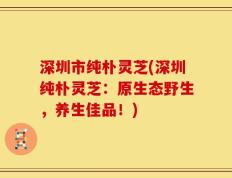 深圳市纯朴灵芝(深圳纯朴灵芝：原生态野生，养生佳品！)