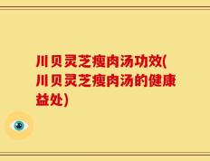 川贝灵芝瘦肉汤功效(川贝灵芝瘦肉汤的健康益处)