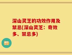 深山灵芝的功效作用及禁忌(深山灵芝：奇效多、禁忌多)